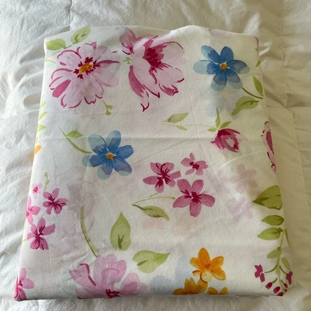 Pottery Barn Kids | Floral Twin Duvet Cover | Button Close | Pink Cabbage Roses